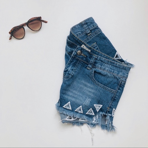 Anthropologie Denim Jean Short Shorts Frayed 26 - Picture 3 of 8